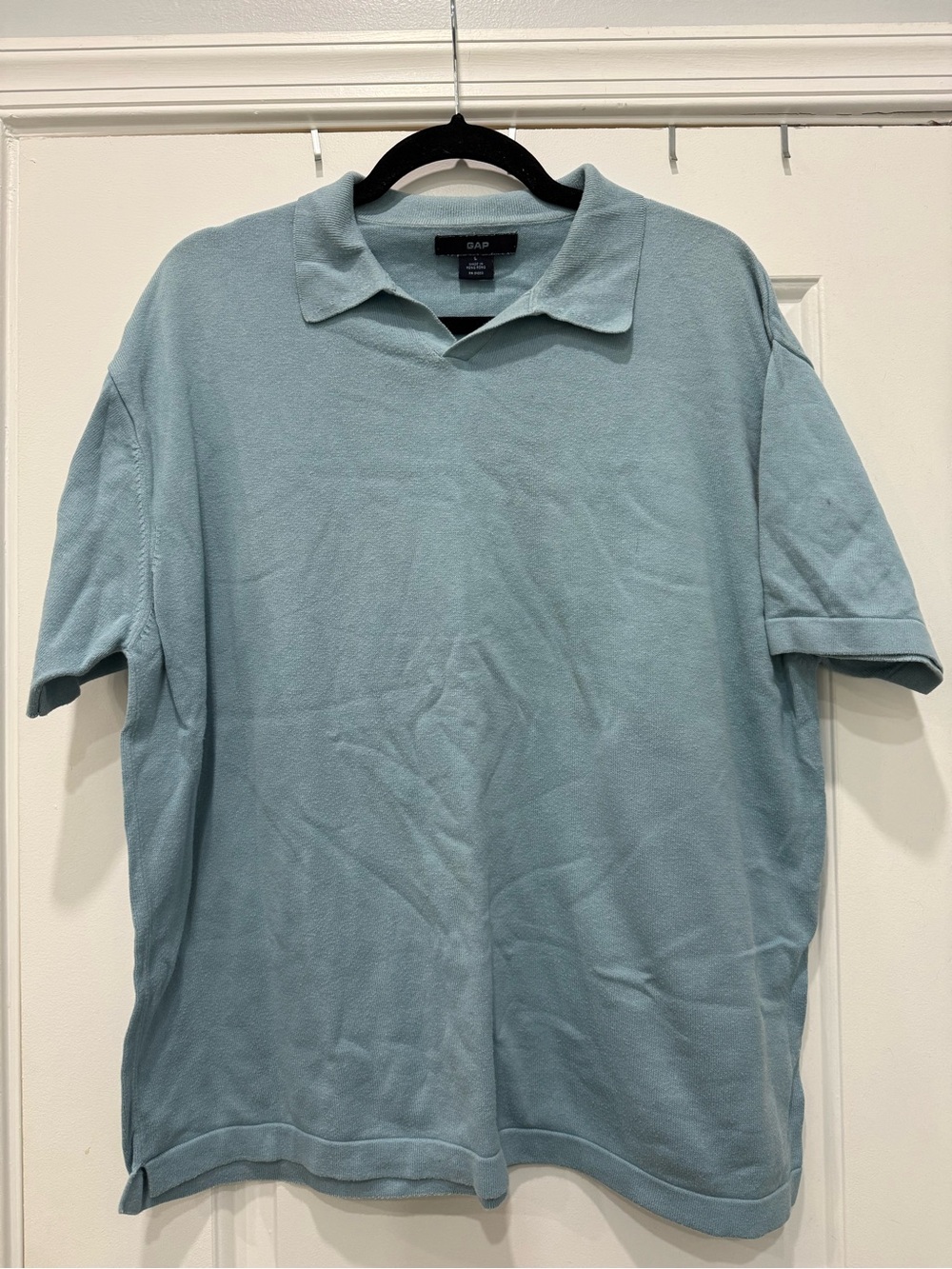Vintage Gap Men's Short Sleeve Polo - Light Blue